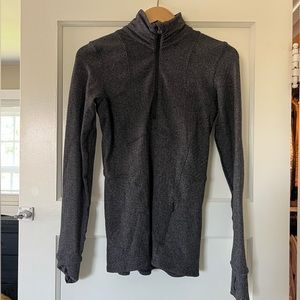 Lululemon quarter zip herringbone grey light jacket.